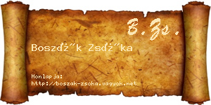 Boszák Zsóka névjegykártya